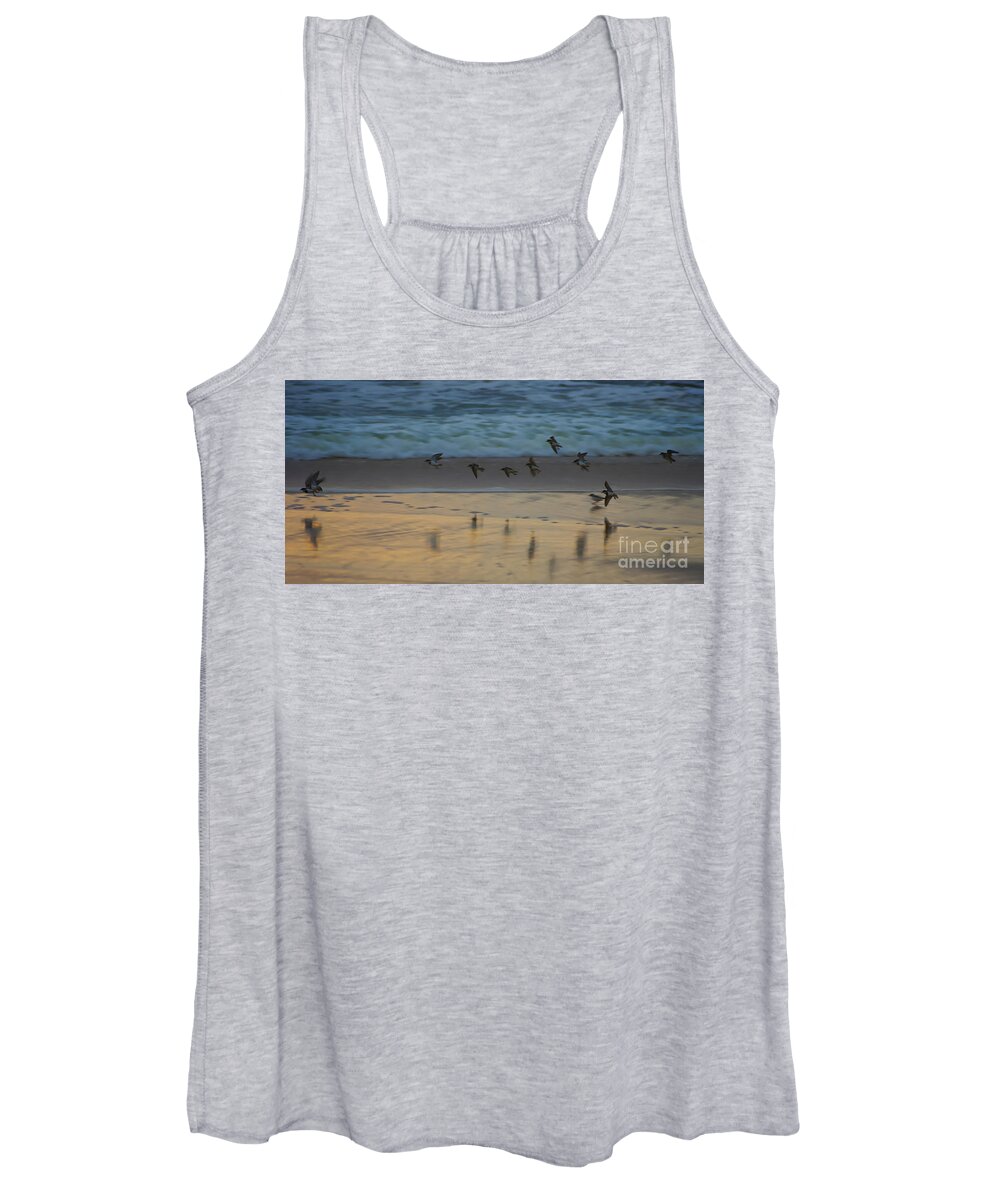 Phillip Island Women's Tank Top featuring the photograph Plovers at play on a stormy morning by Blair Stuart