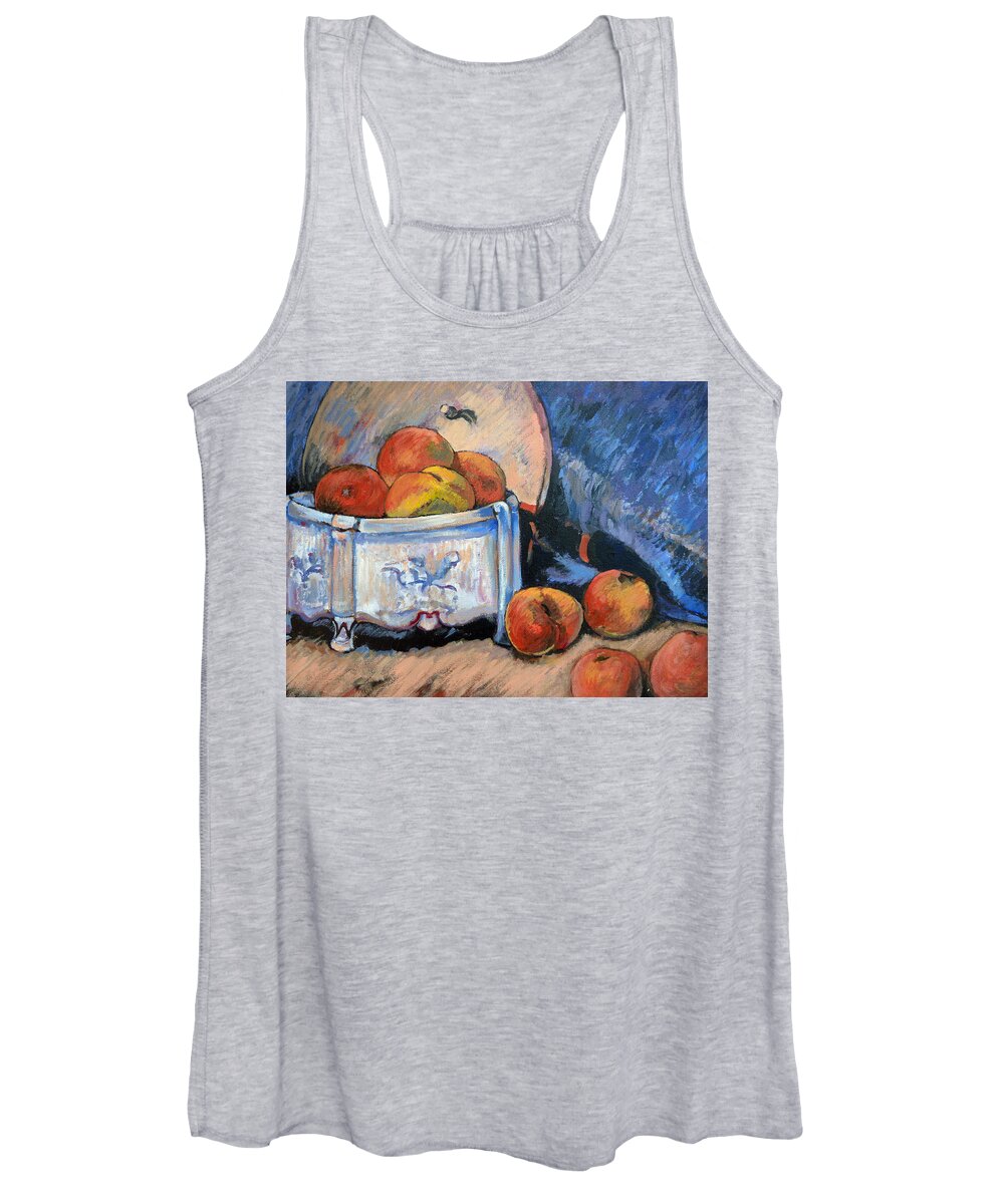 Peaches Women's Tank Top featuring the painting Still Life Peaches by Tom Roderick