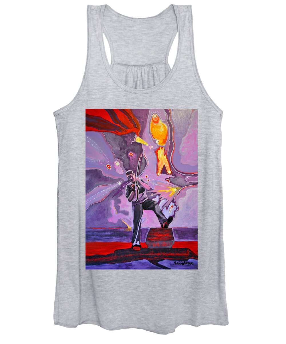 Umphrey's Mcgee Women's Tank Top featuring the painting The Big Blowout by Patricia Arroyo