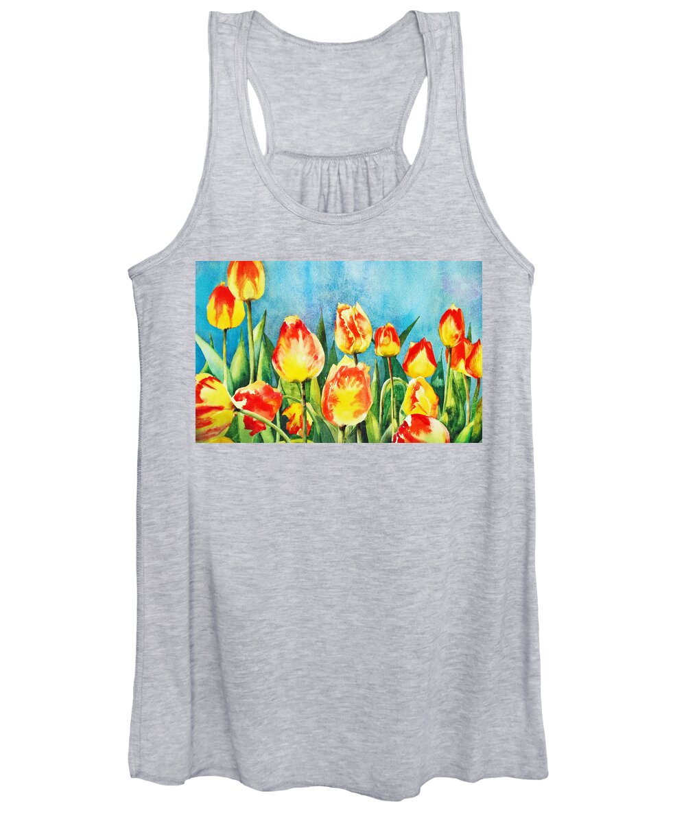 Tulips Women's Tank Top featuring the painting Tulips by Diane Fujimoto
