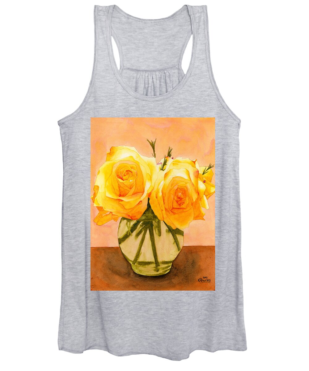 Rose Women's Tank Top featuring the painting Valentine Surprise by Ken Powers