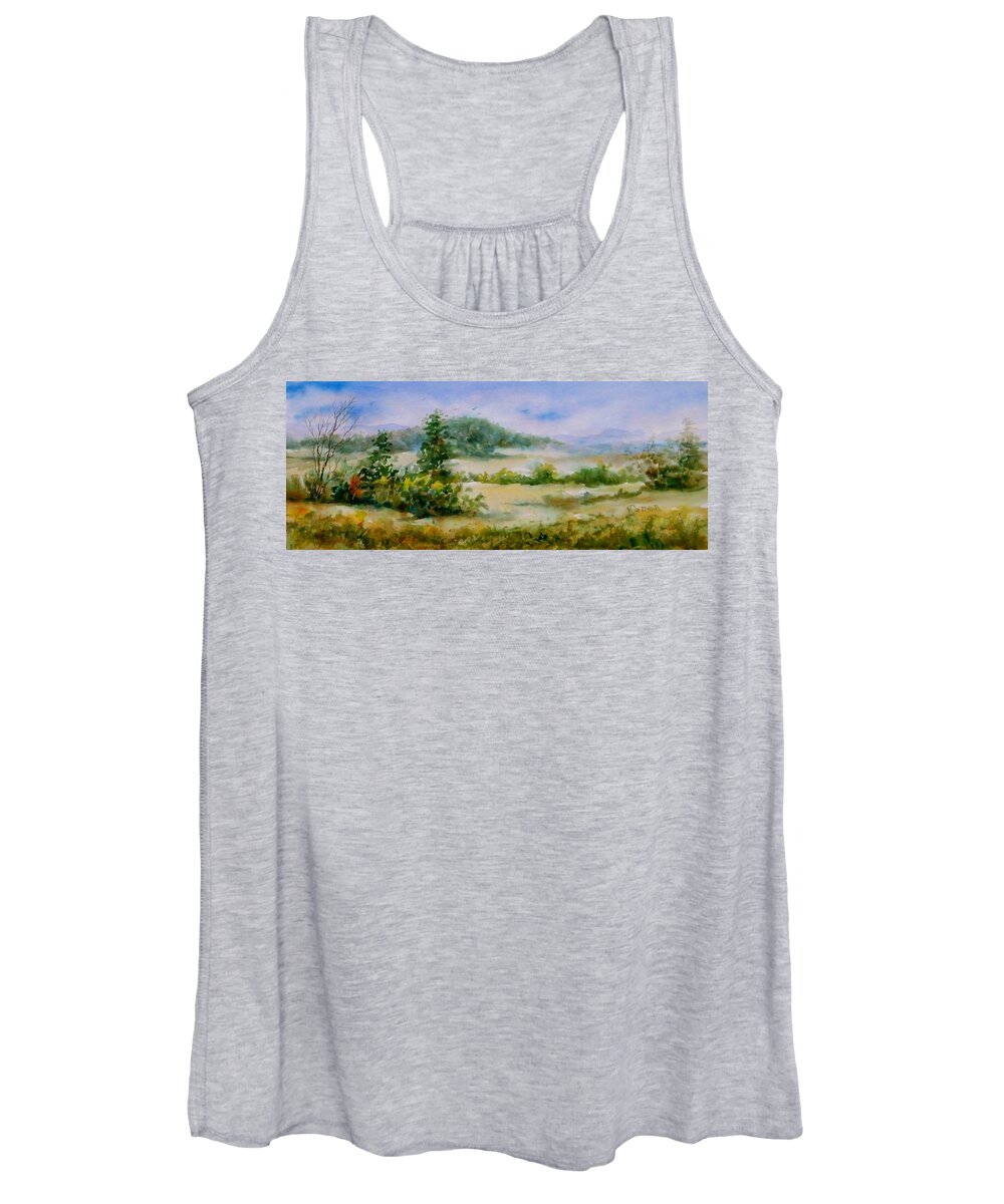 Valley Women's Tank Top featuring the painting Valley View by Virginia Potter