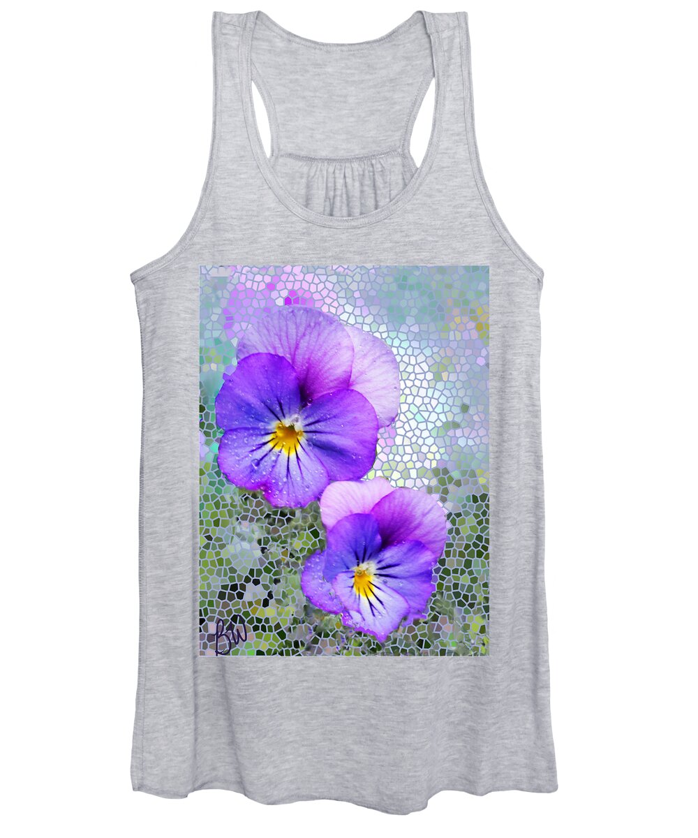 Viola Women's Tank Top featuring the photograph Viola on Glass by Bonnie Willis