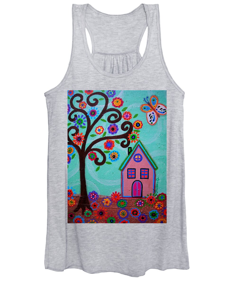 Tree Women's Tank Top featuring the painting Whimsyland by Pristine Cartera Turkus