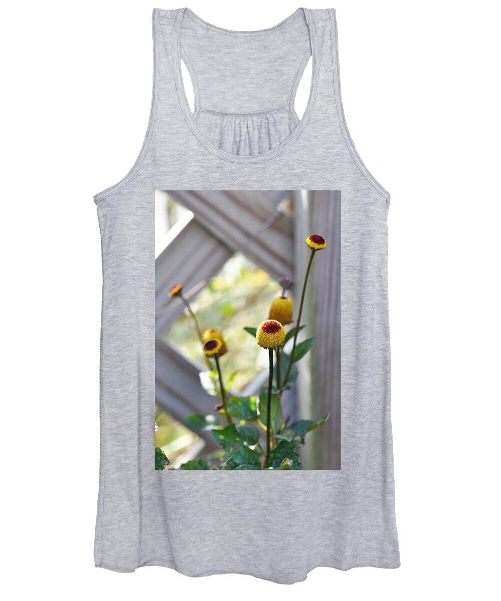 Naples Botanical Garden Women's Tank Top featuring the photograph Yellow Cone Flowers by CM Stonebridge