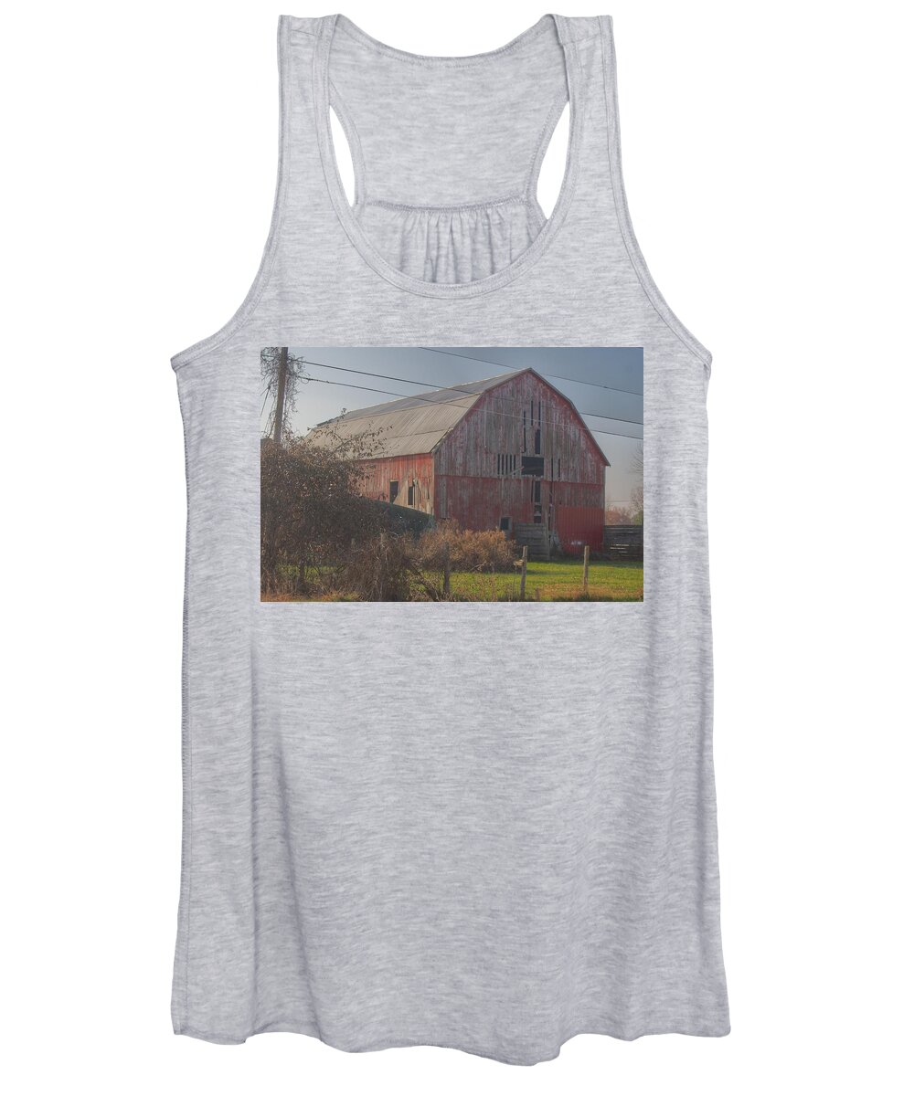 Barn Women's Tank Top featuring the photograph 0153 - Dodge Road Red I by Sheryl L Sutter