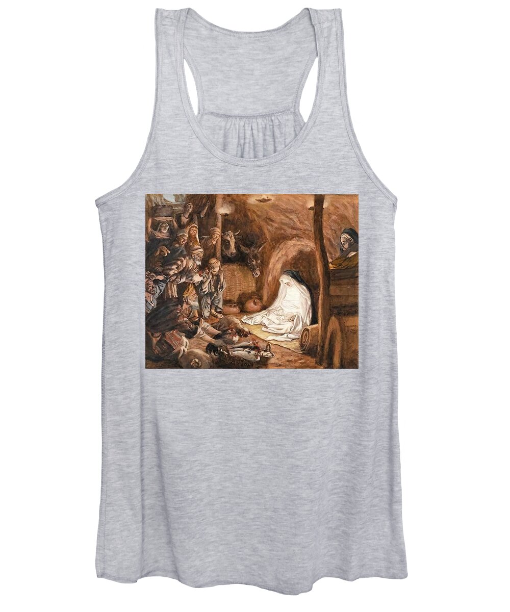Christmas Women's Tank Top featuring the painting Adoration of the Shepherds by Tissot