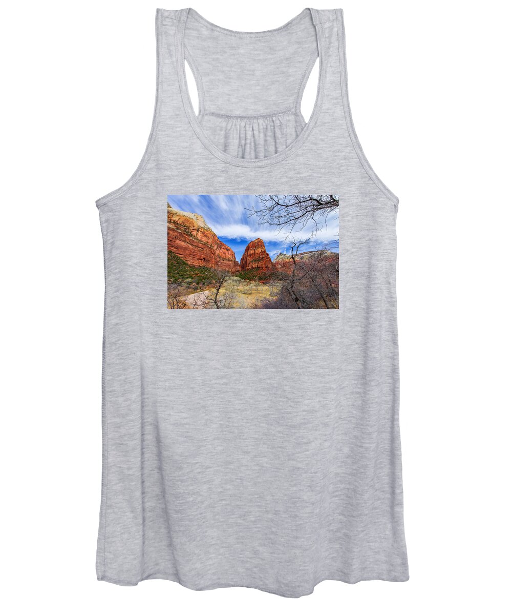 Angels Landing Women's Tank Top featuring the photograph Angels Landing #1 by Chad Dutson