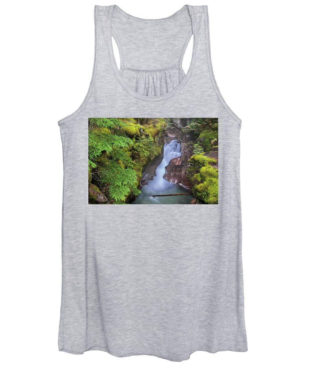 Water Fall Women's Tank Top featuring the photograph Avalanche Gorge #1 by Jack Bell
