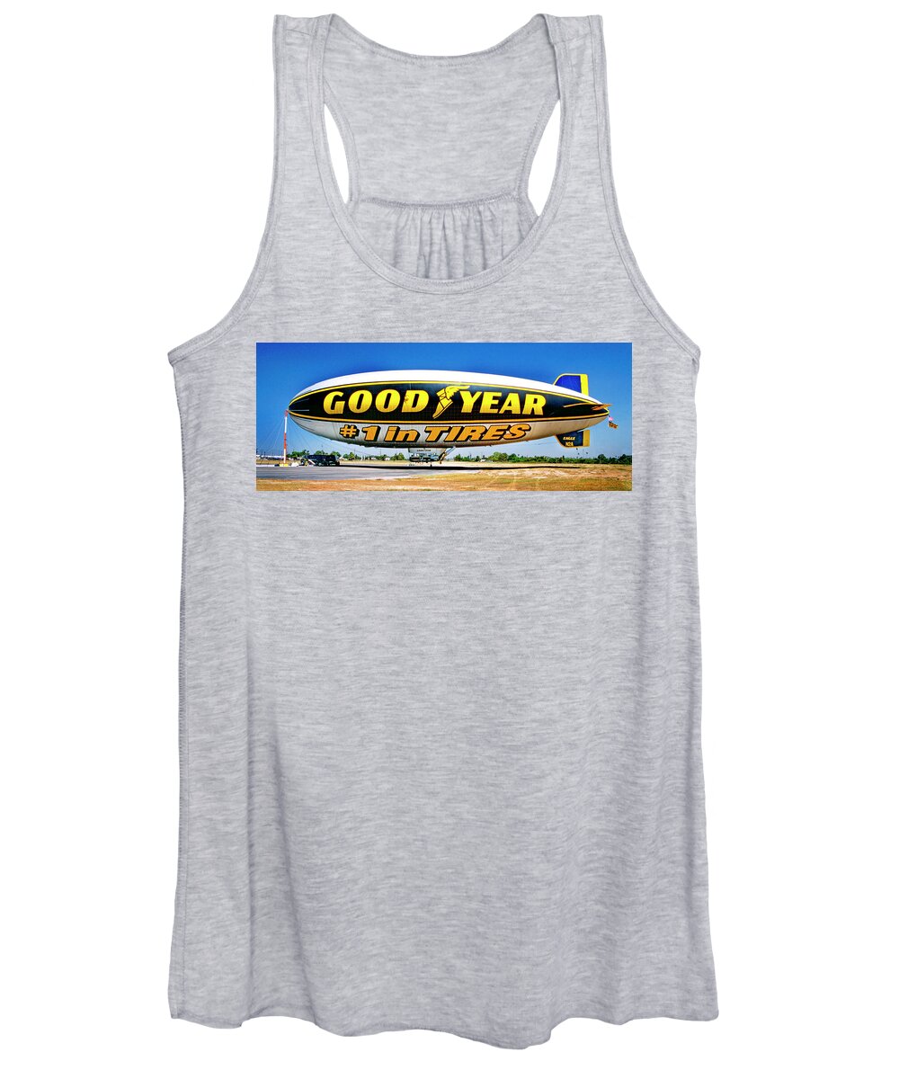 Goodyear Women's Tank Top featuring the photograph My Goodyear Blimp Ride by Paul W Faust - Impressions of Light