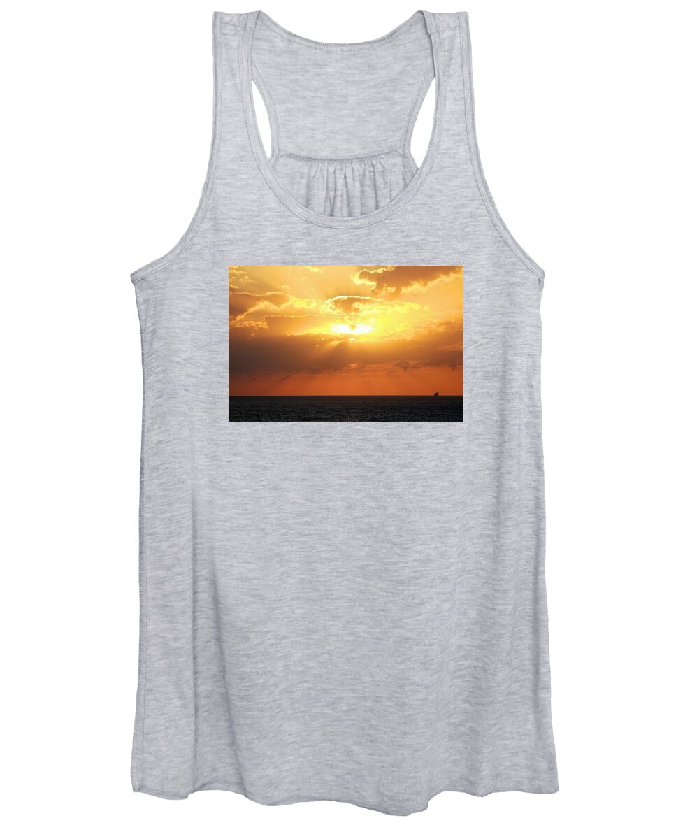 Water Women's Tank Top featuring the photograph Bahamas Sunset #1 by Mike Dunn