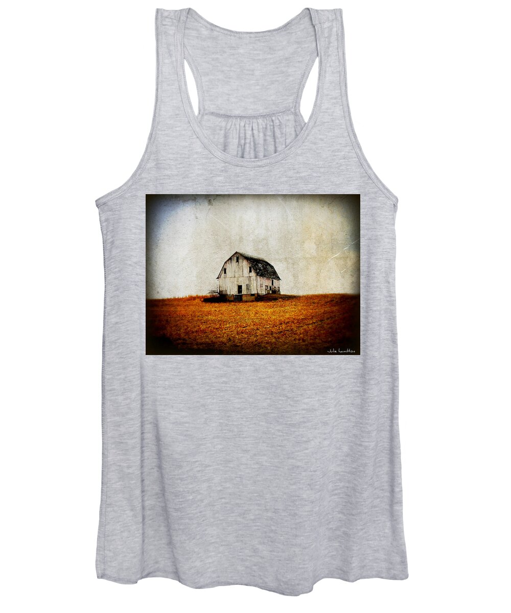 Yellow Women's Tank Top featuring the photograph Barn on the Hill #1 by Julie Hamilton
