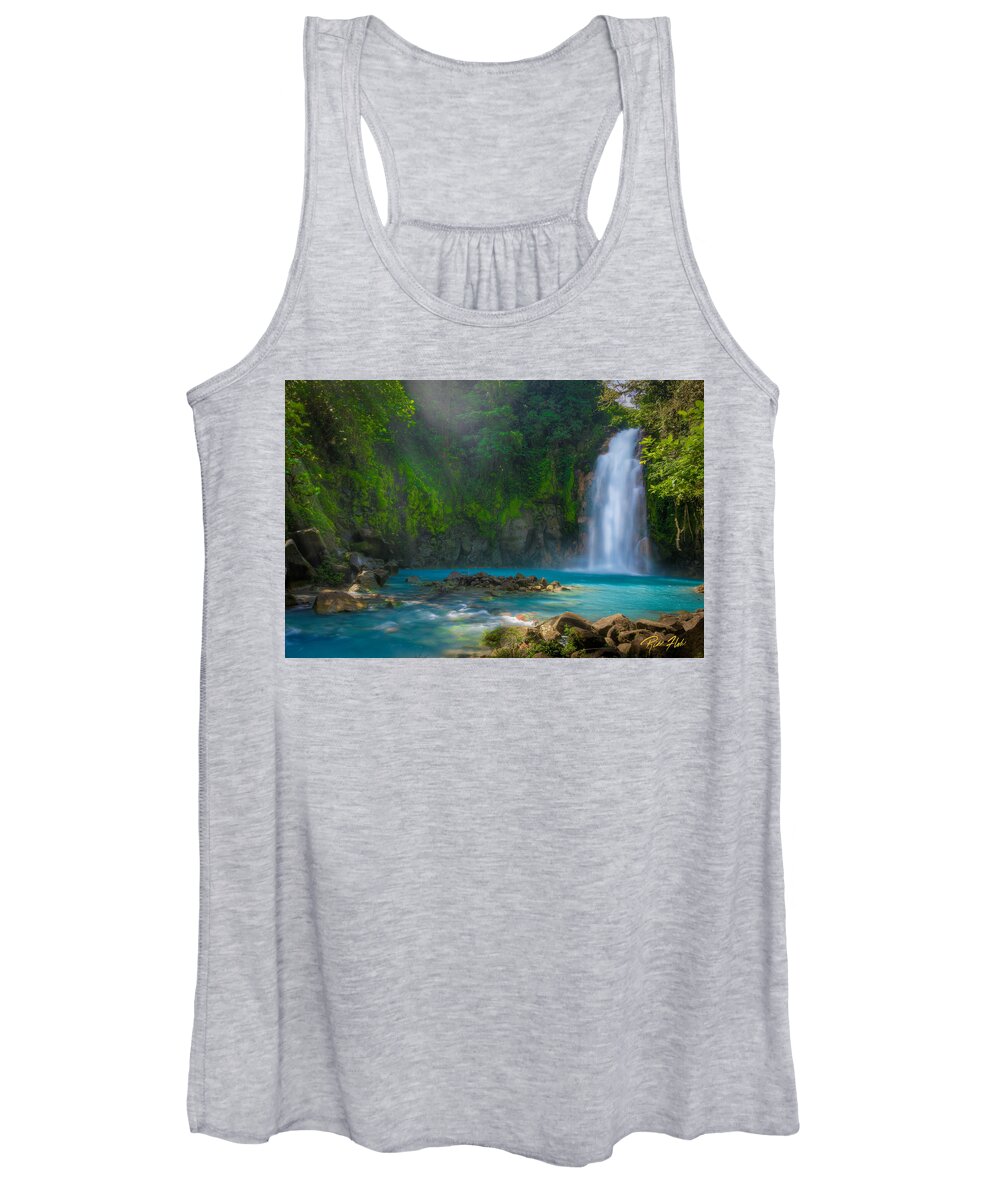 Flowing Women's Tank Top featuring the photograph Blue Waterfall #1 by Rikk Flohr