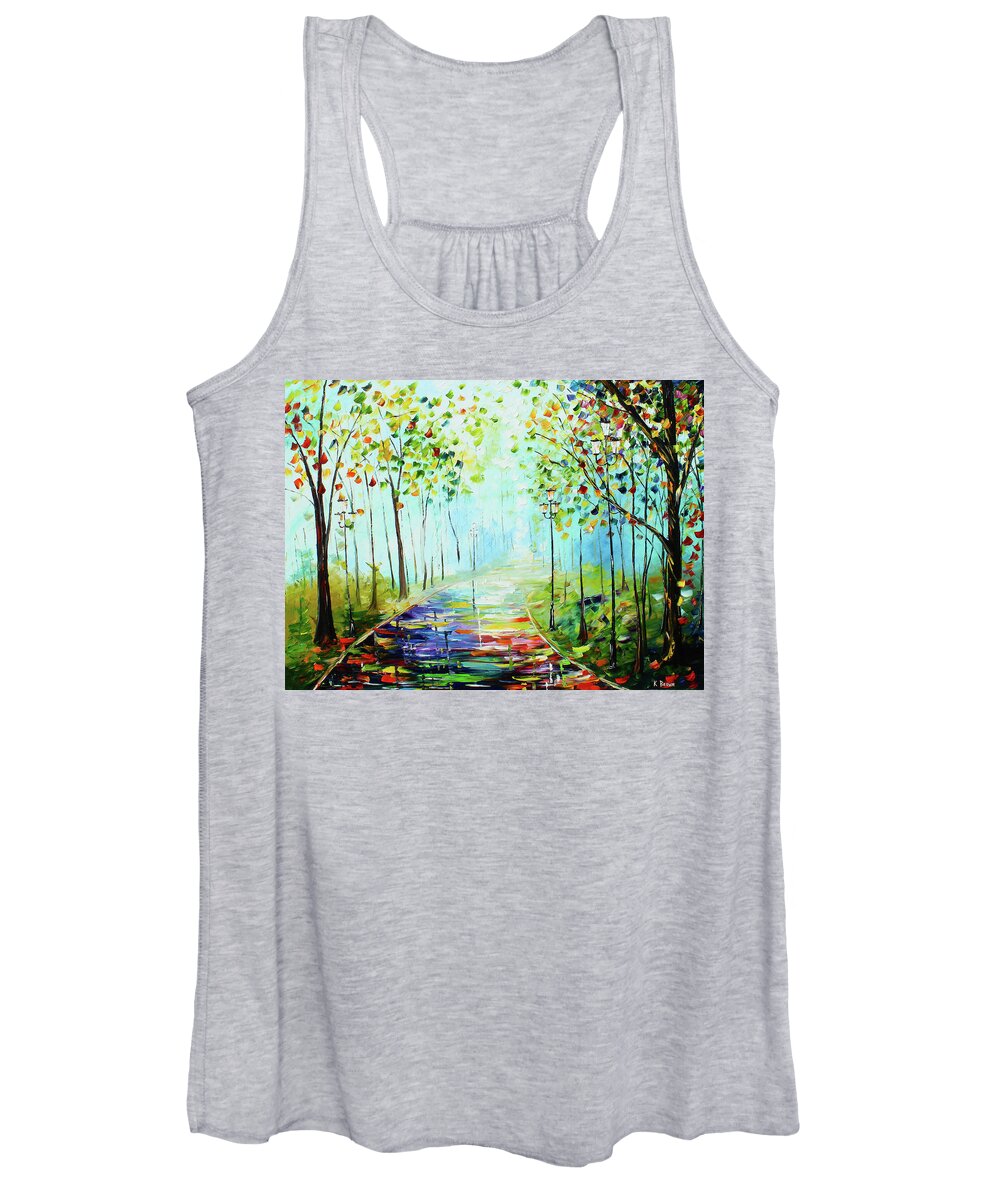 City Paintings Women's Tank Top featuring the painting Bright Path #3 by Kevin Brown