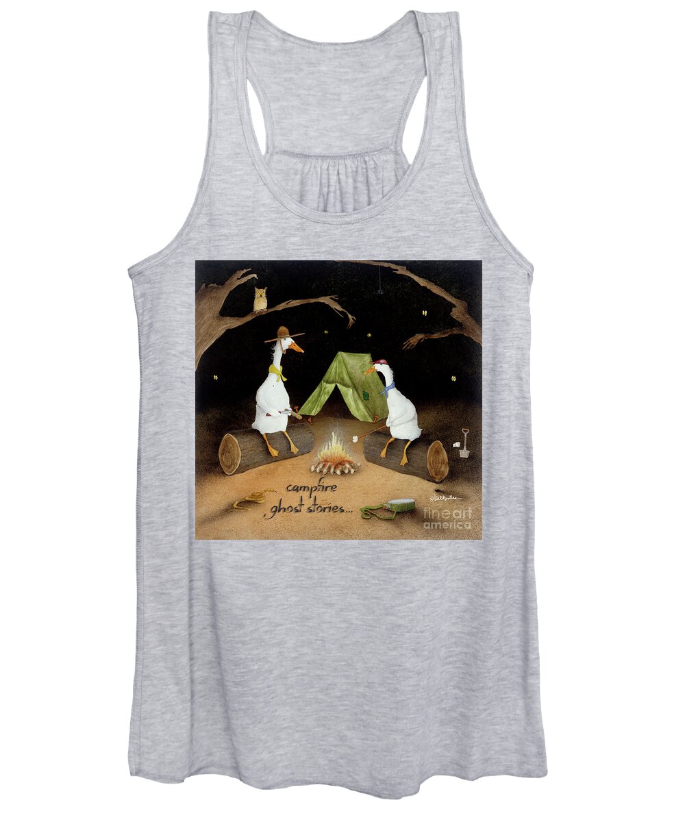 Will Bullas Women's Tank Top featuring the painting Campfire Ghost Stories #2 by Will Bullas