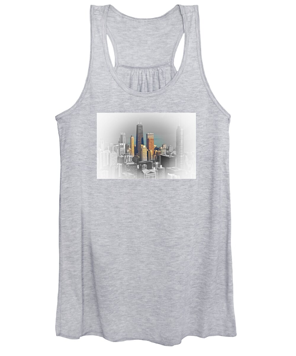Chicago Women's Tank Top featuring the photograph Chicago from Above #1 by Lev Kaytsner