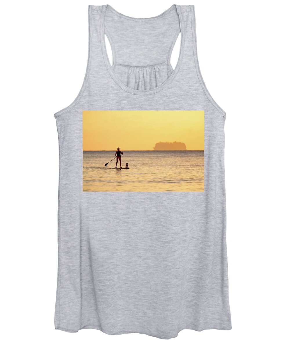 Board Women's Tank Top featuring the photograph Evening Paddle #1 by David Buhler