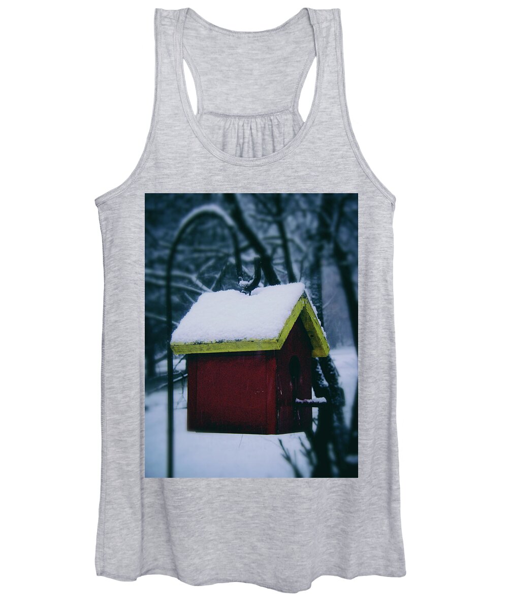 Snow Women's Tank Top featuring the photograph First Snow on the Roof #1 by Frank J Casella