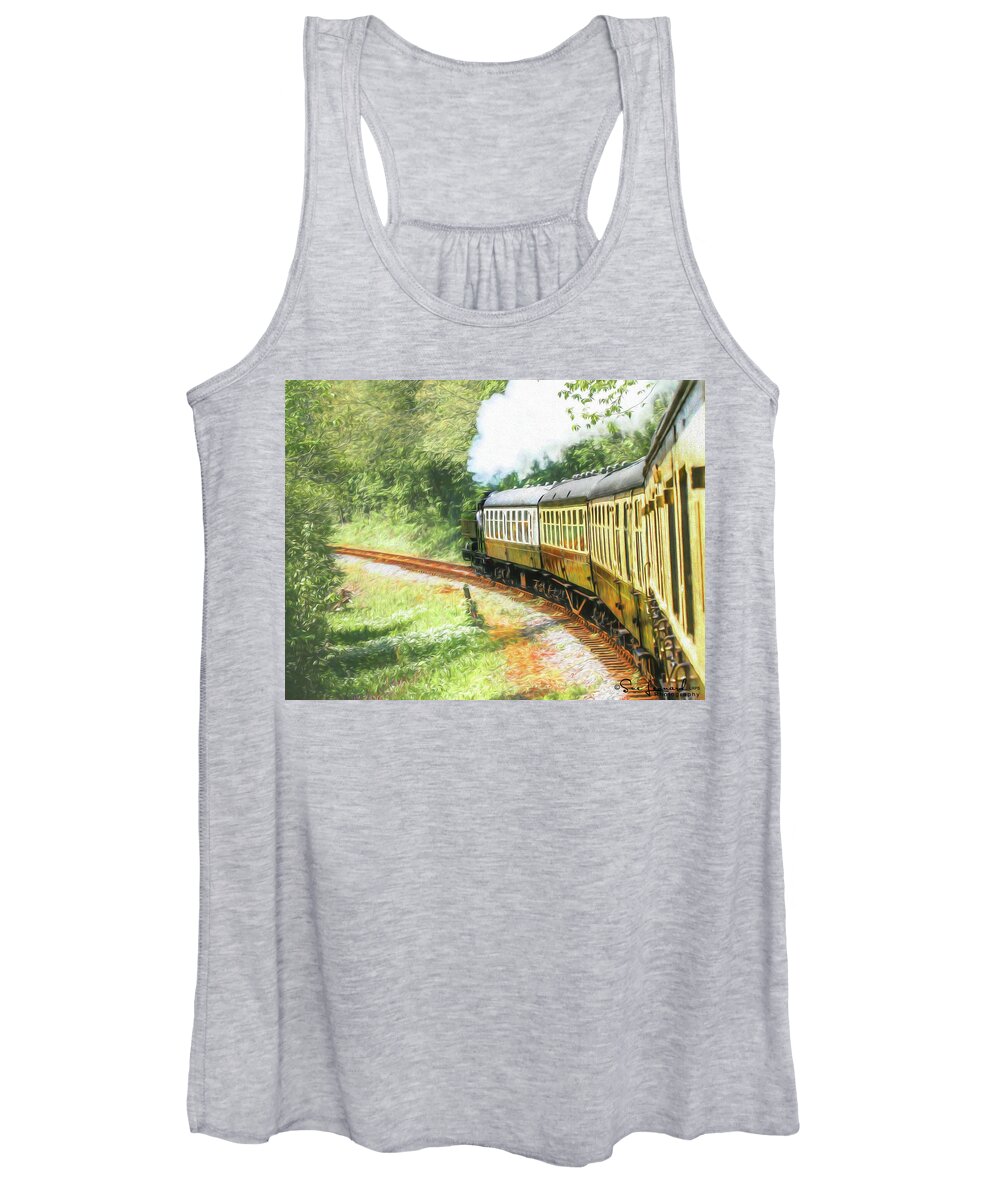 Devon Women's Tank Top featuring the photograph Painted effect - Full steam ahead by Sue Leonard