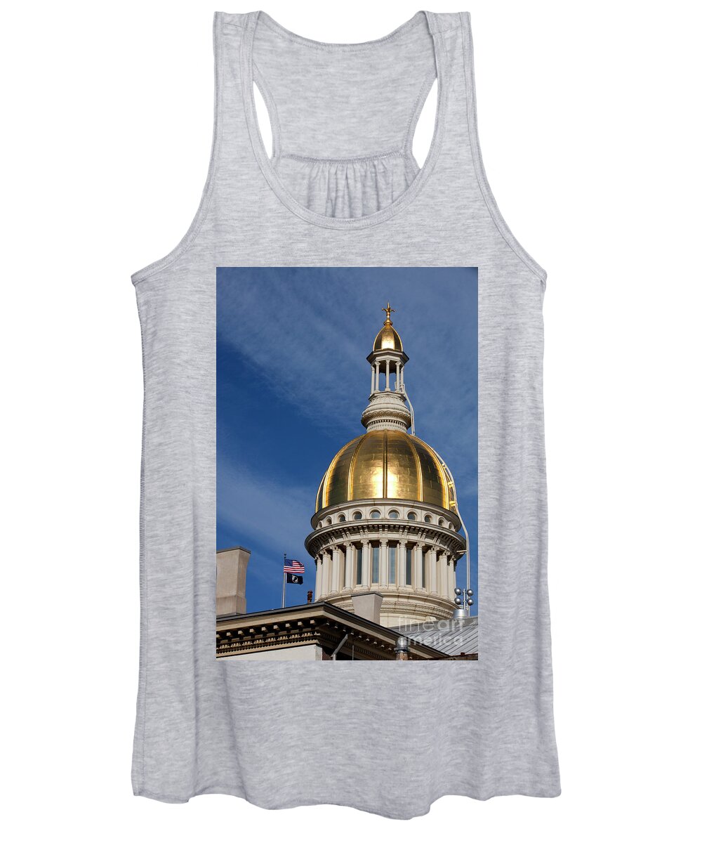 New Jersey Women's Tank Top featuring the photograph Gold dome of the New Jersey State Capitol #2 by Anthony Totah