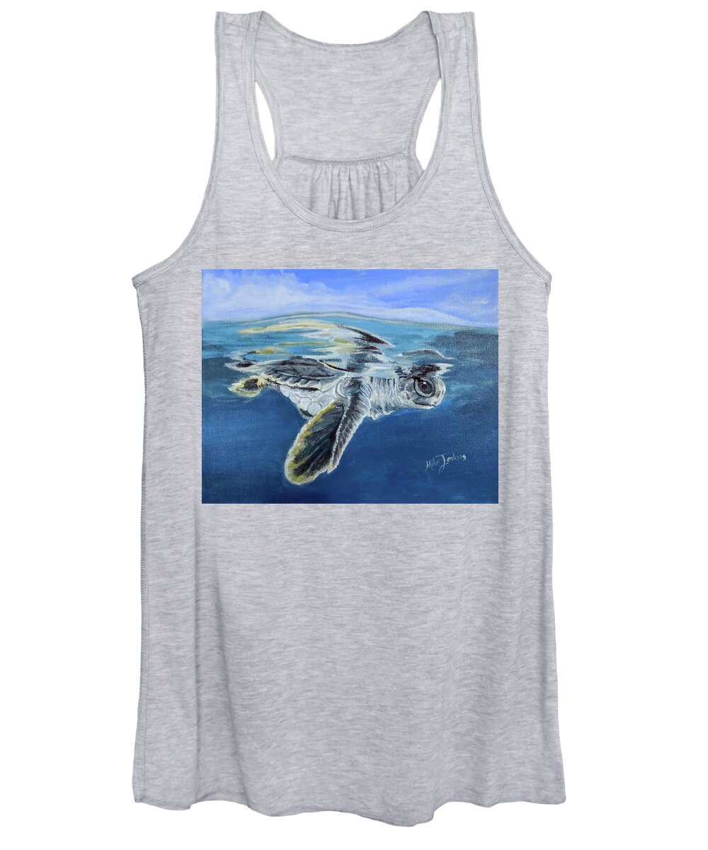 Hatchling Women's Tank Top featuring the painting Hatchling #1 by Mike Jenkins