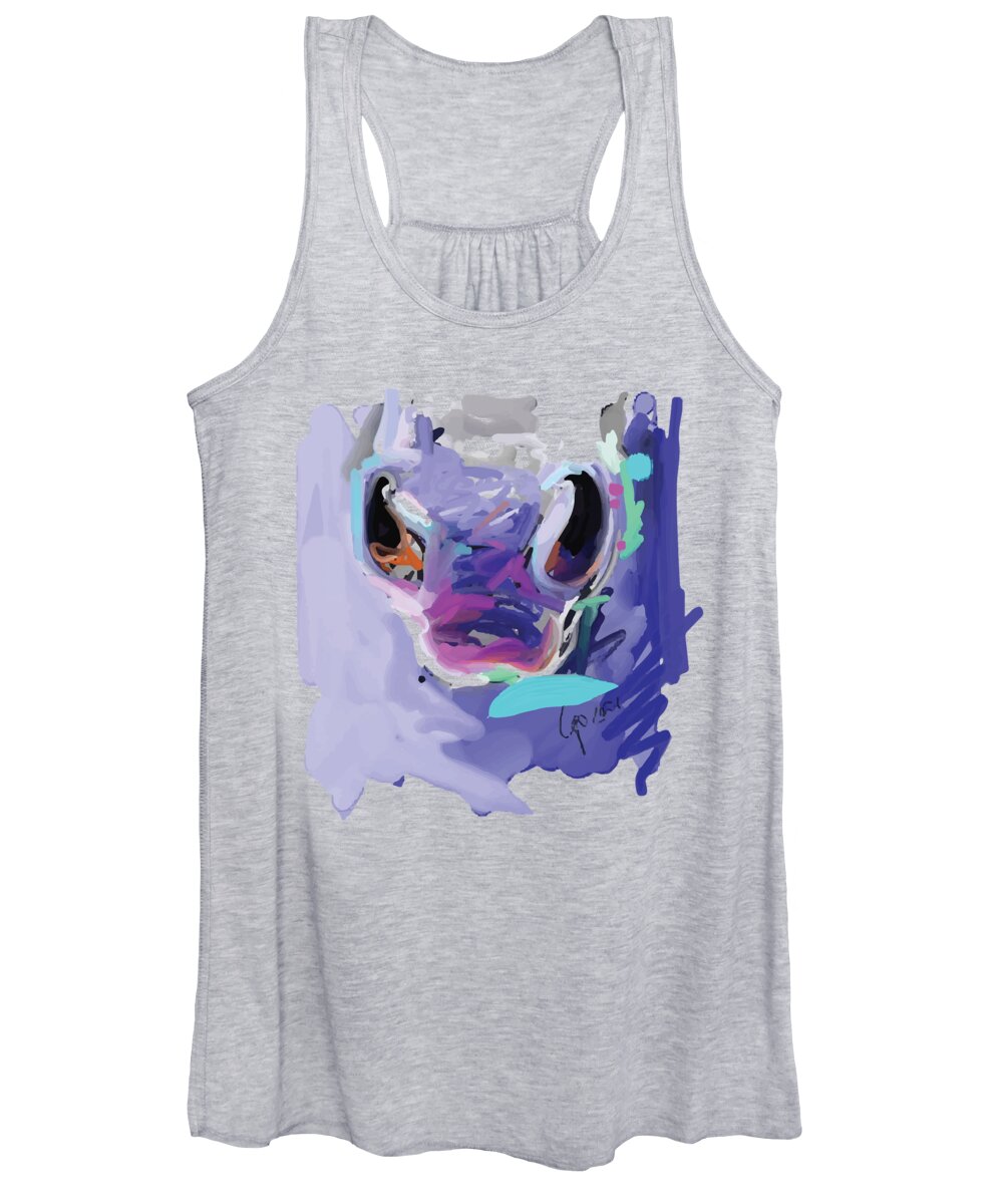 Horse Women's Tank Top featuring the painting Horse Nose #1 by Go Van Kampen