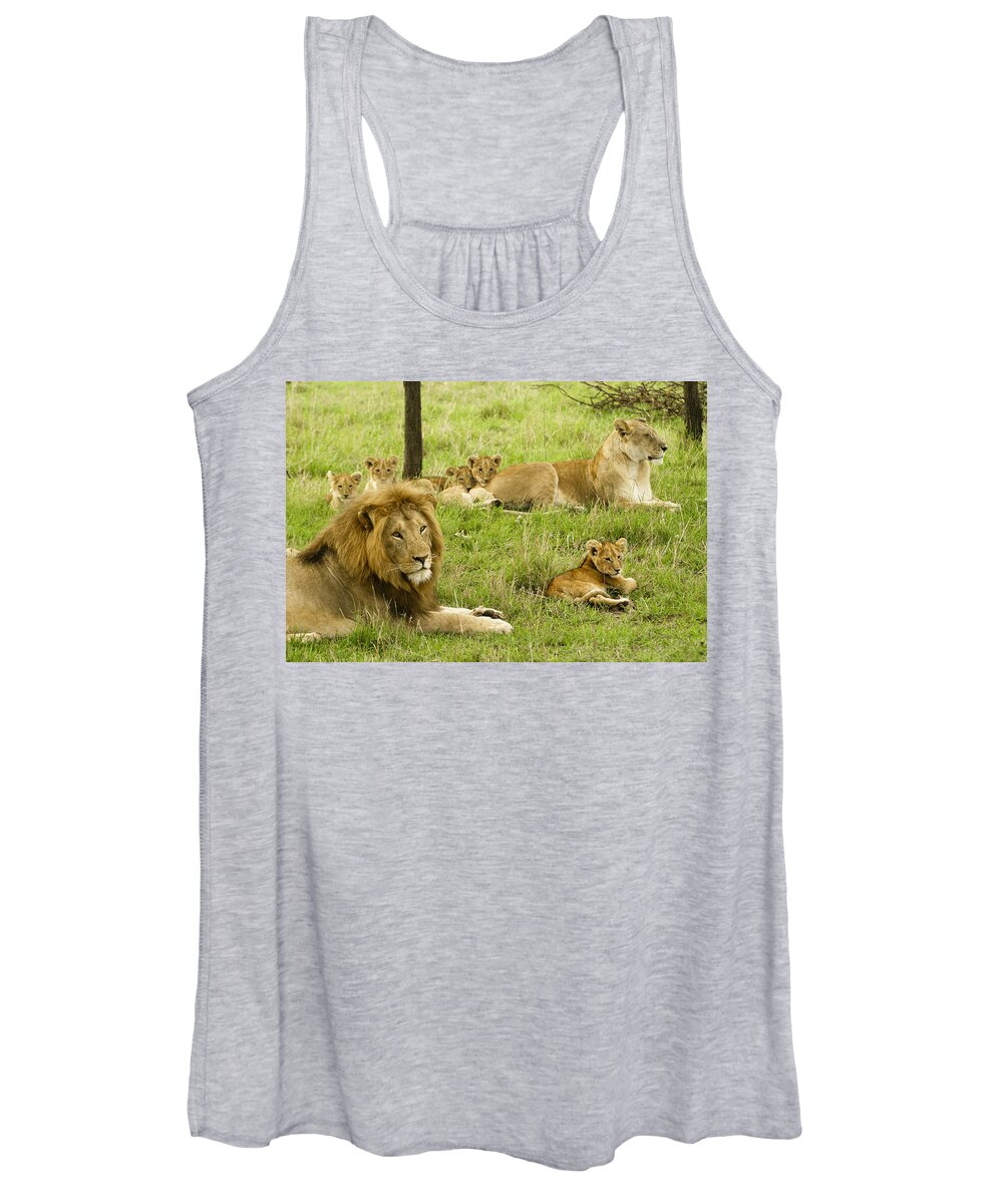 Lion Women's Tank Top featuring the photograph It's All About Family #1 by Michele Burgess