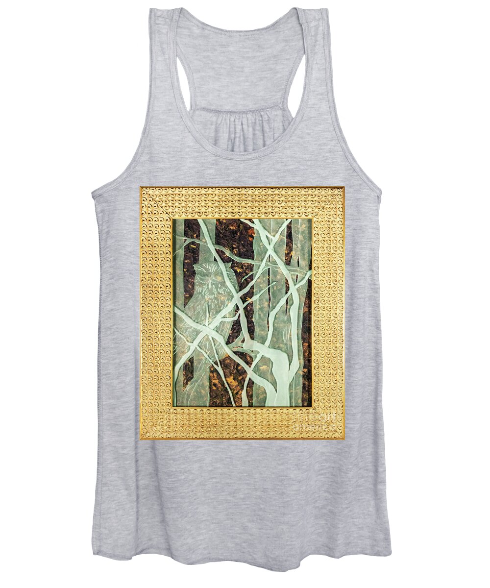 Etched Glass Women's Tank Top featuring the glass art Looking Out #1 by Alone Larsen