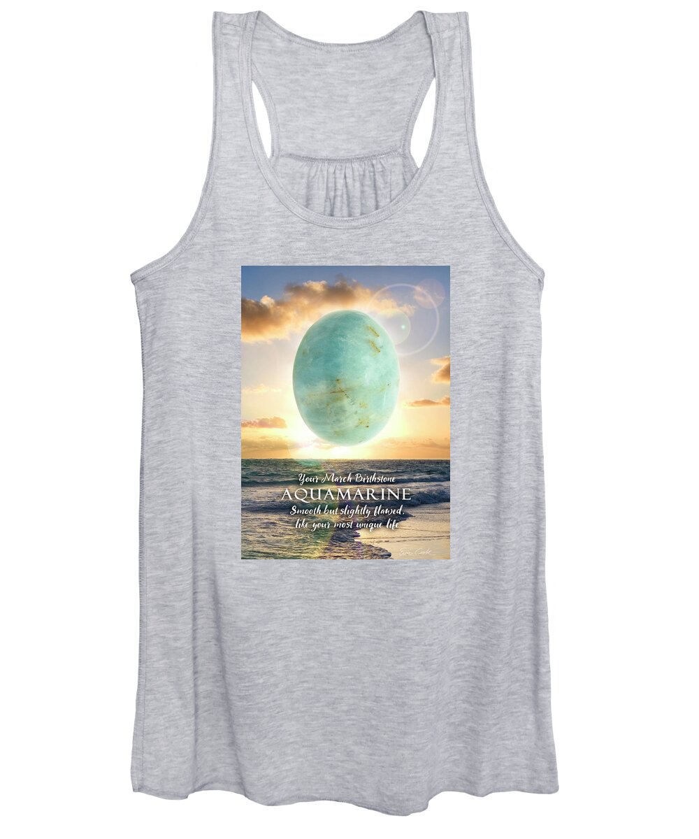 March Women's Tank Top featuring the digital art March Birthstone Aquamarine by Evie Cook