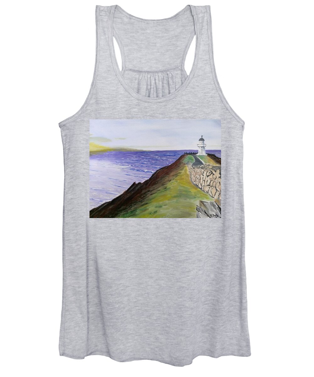New Zealand Women's Tank Top featuring the painting New Zealand Lighthouse by Kevin Daly