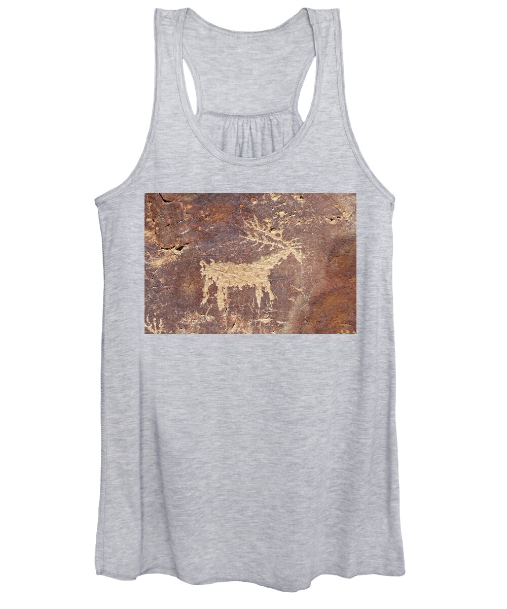 Petroglyph Women's Tank Top featuring the photograph Petroglyph - Fremont Indian #1 by Breck Bartholomew