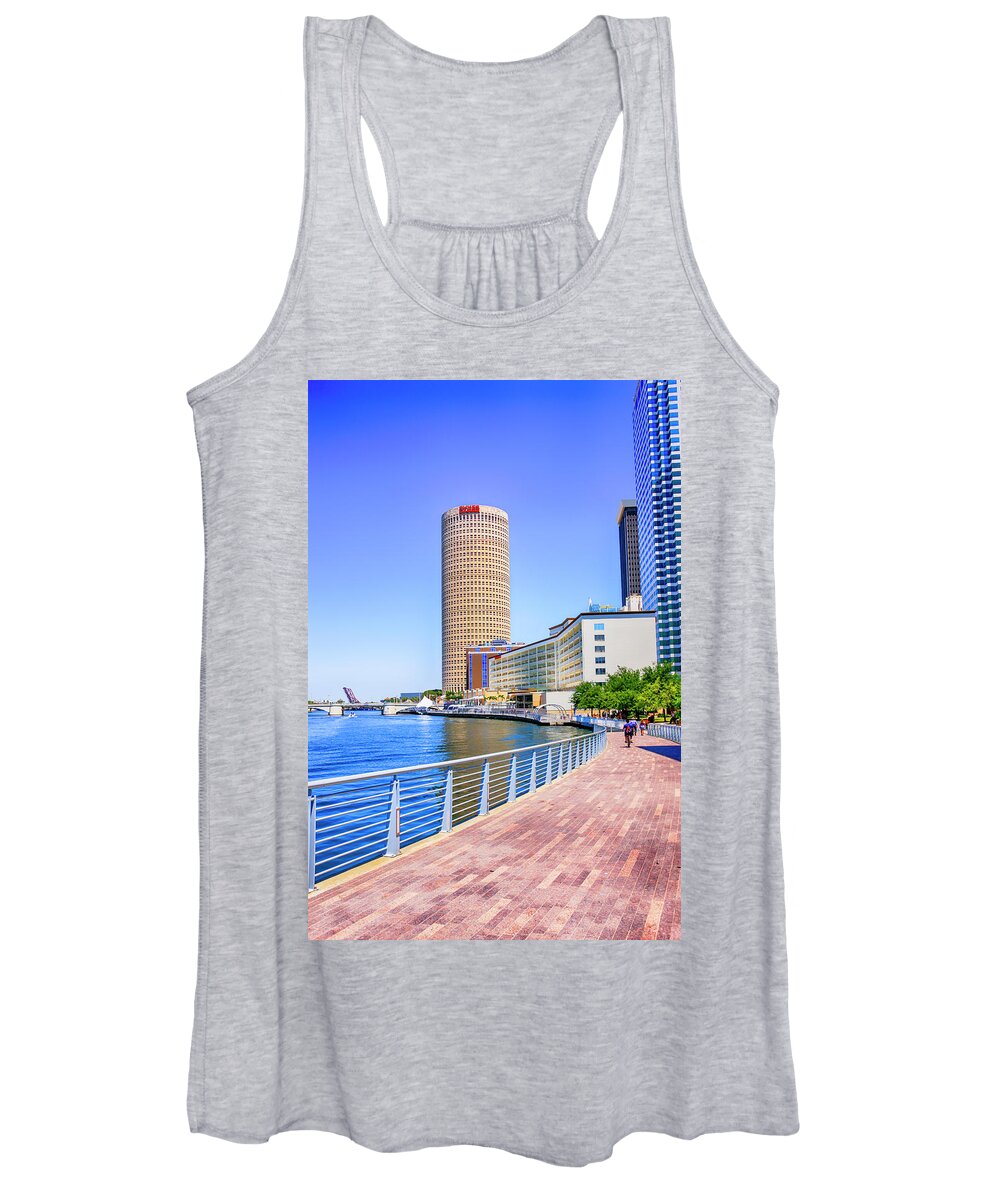 Rivergate Women's Tank Top featuring the photograph Riverwalk Tampa FL #1 by Chris Smith