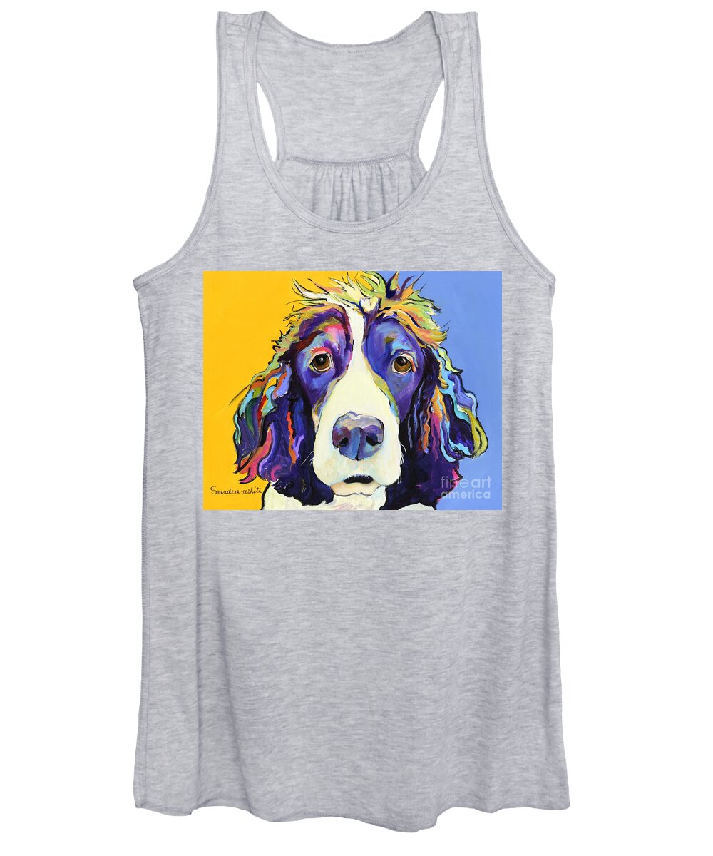 Blue Women's Tank Top featuring the painting Sadie by Pat Saunders-White
