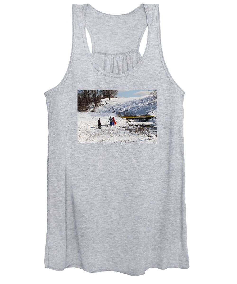  Women's Tank Top featuring the photograph Snow Day #1 by Jen Peterman