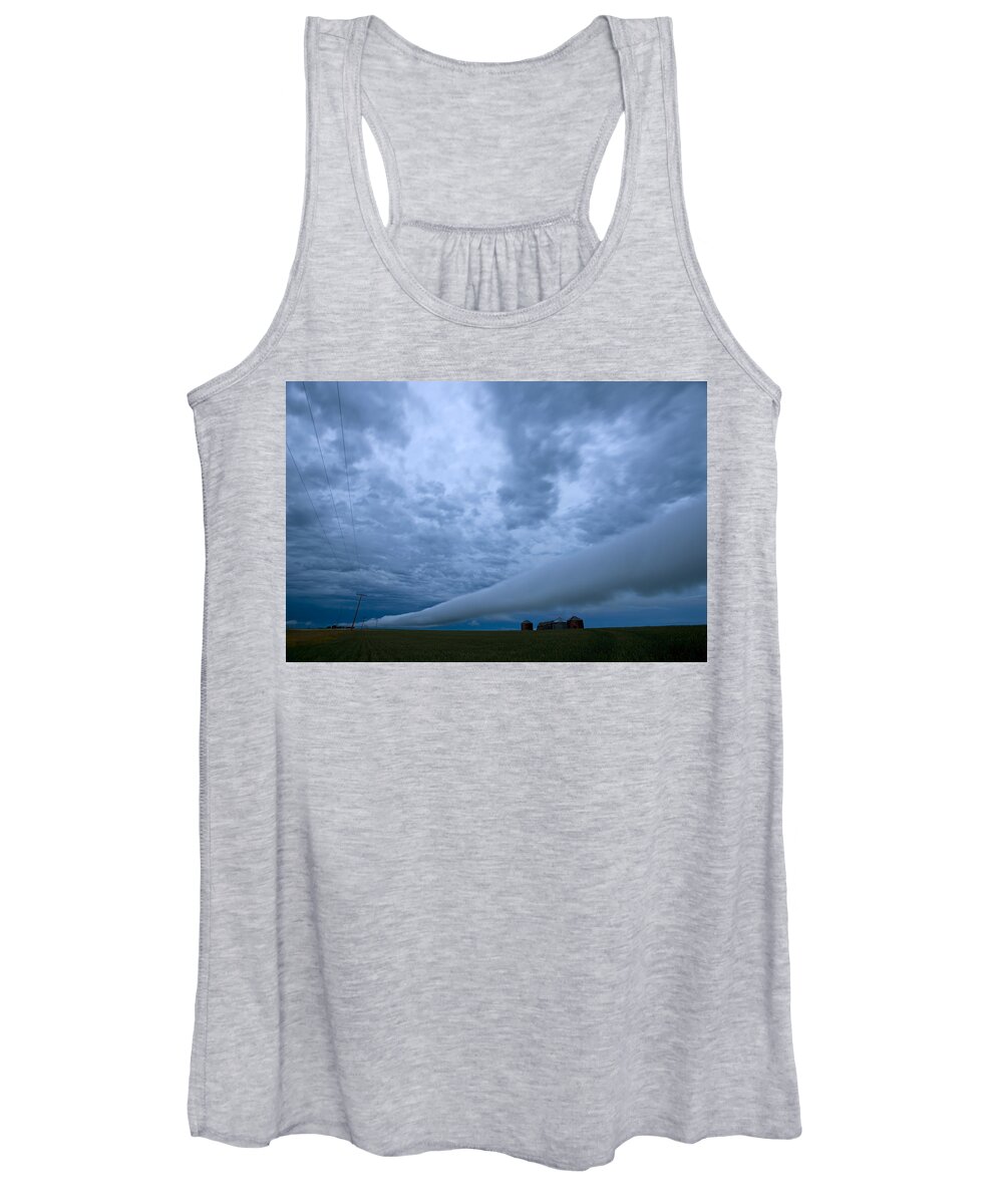 Clouds Women's Tank Top featuring the digital art Storm Clouds near Gravelbourg Saskatchewan #1 by Mark Duffy