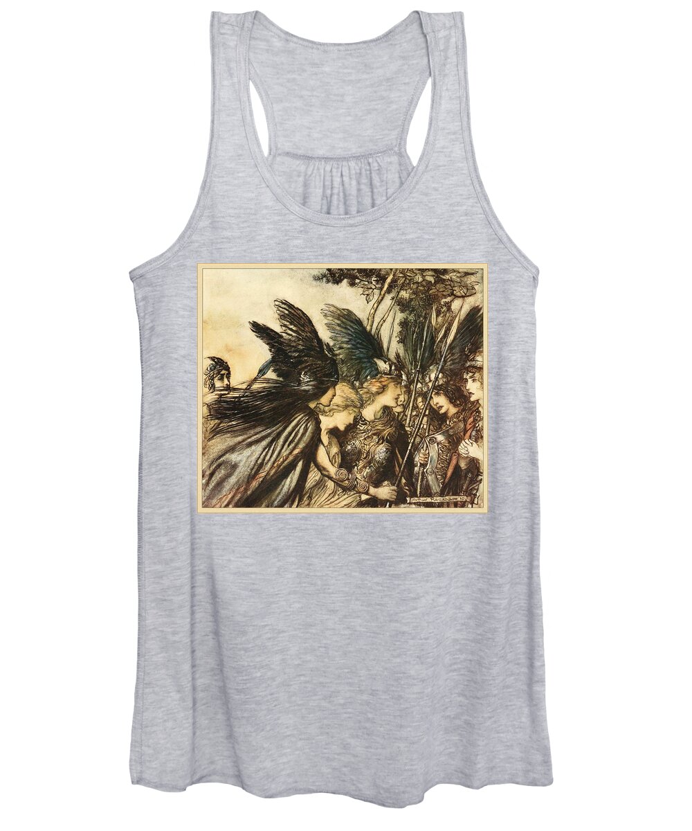 Arthur Rackham  Women's Tank Top featuring the painting The Valkyrie #1 by Celestial Images