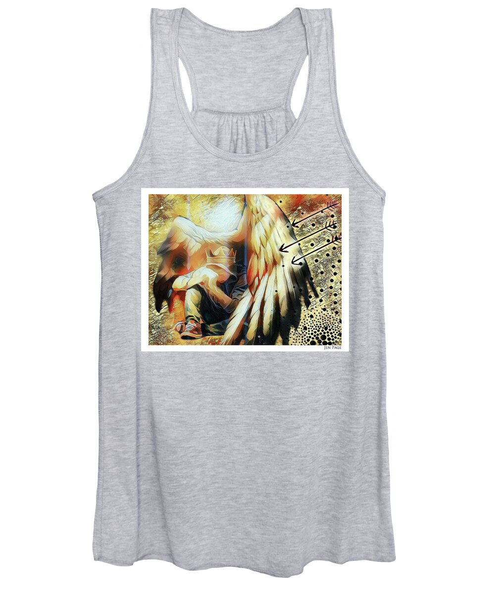 Jennifer Page Women's Tank Top featuring the digital art Under His Wings #1 by Jennifer Page
