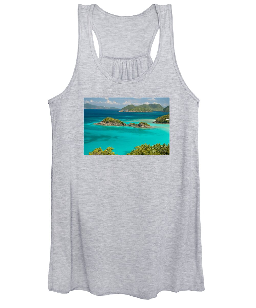 Virgin Islands Women's Tank Top featuring the photograph View of Trunk Bay on St John - United States Virgin Islands #1 by Anthony Totah