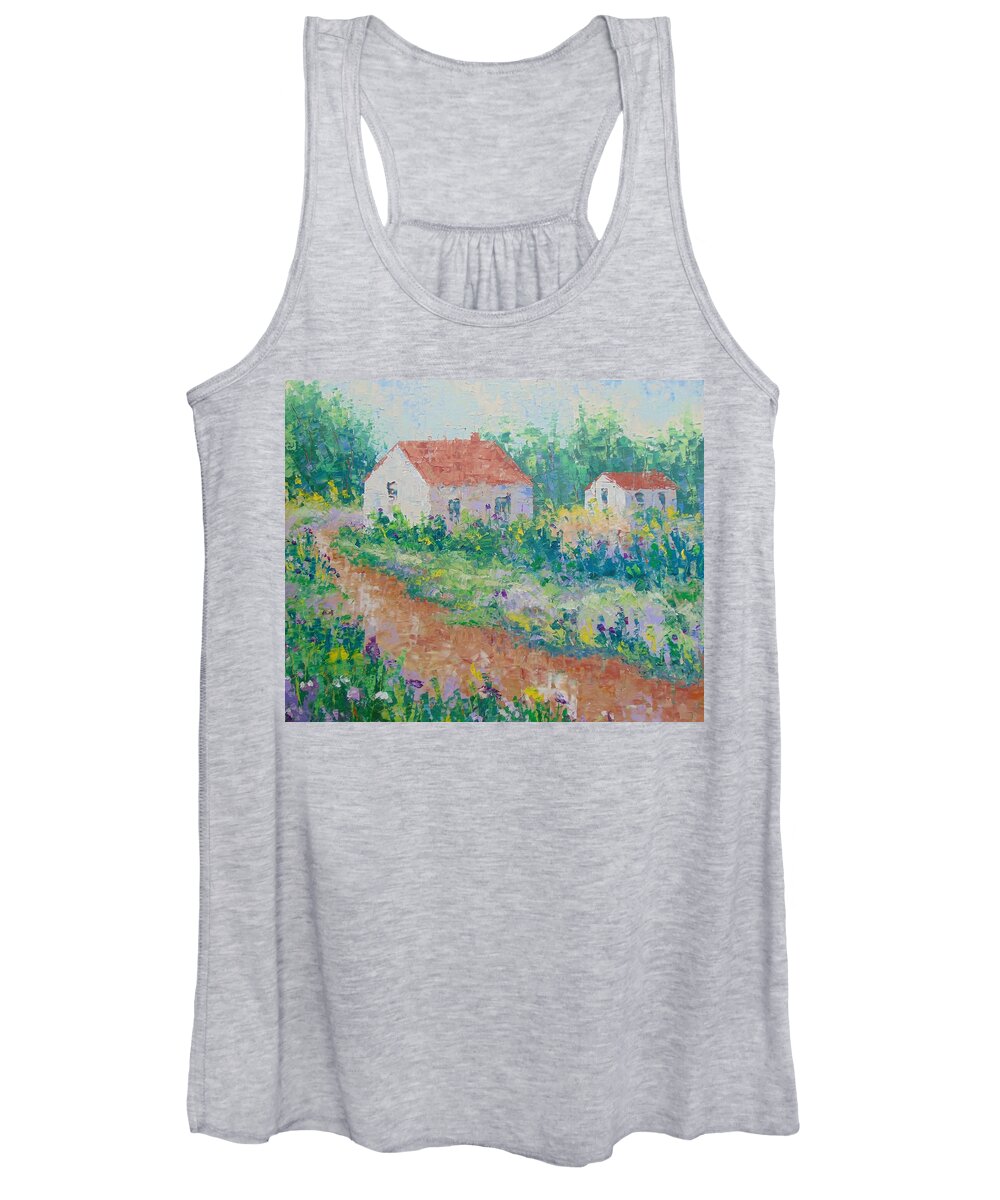 Provence Women's Tank Top featuring the painting Village de Provence #1 by Frederic Payet