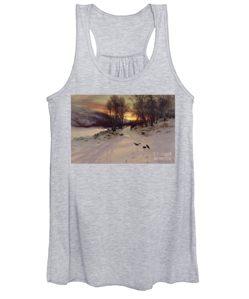 Winter Women's Tank Top featuring the painting When the West with Evening Glows by Joseph Farquharson