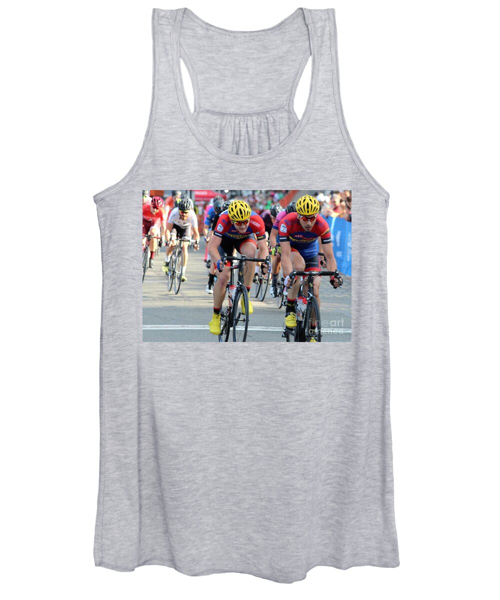 Cycle Racing Women's Tank Top featuring the photograph Team ERRACE #10 by Donn Ingemie