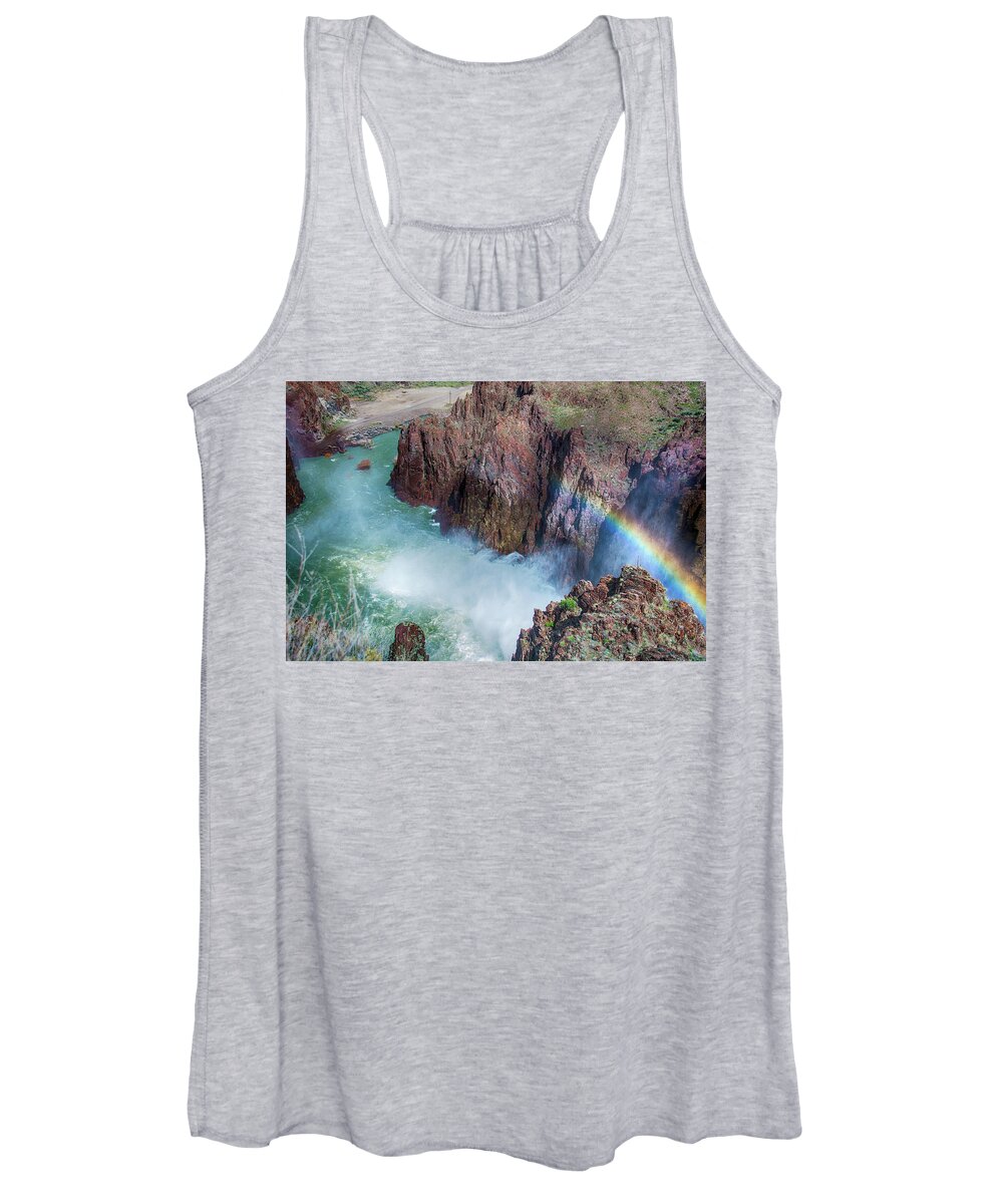 Oregon Women's Tank Top featuring the photograph 10883 Rainbow Over Owyhee by Pamela Williams