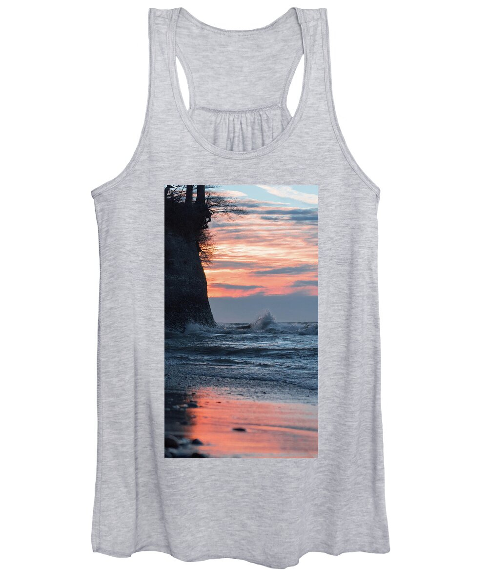 Lake Erie Women's Tank Top featuring the photograph Lake Erie Waves #17 by Dave Niedbala