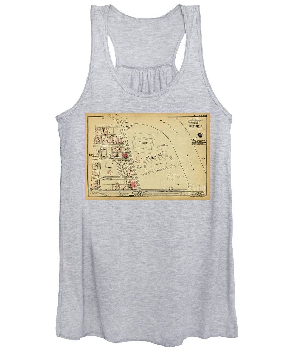 1927 Women's Tank Top featuring the photograph 1927 Baker Field Map by Cole Thompson