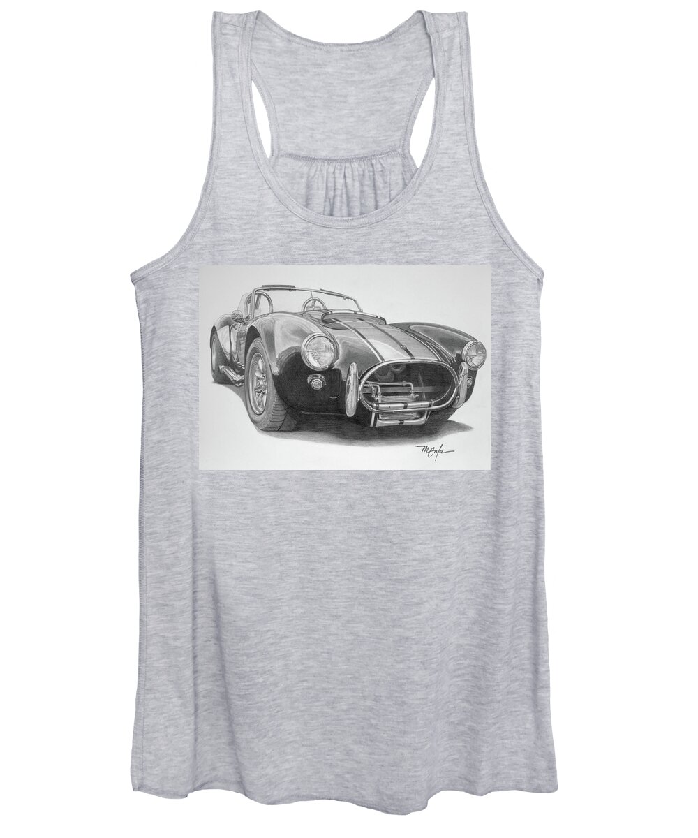 Shelby Cobra Women's Tank Top featuring the drawing 1968 Shelby Cobra by Dan Menta