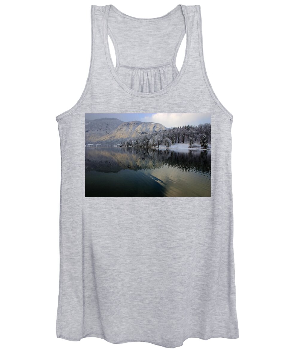 Alpine Women's Tank Top featuring the photograph Alpine winter reflections #2 by Ian Middleton