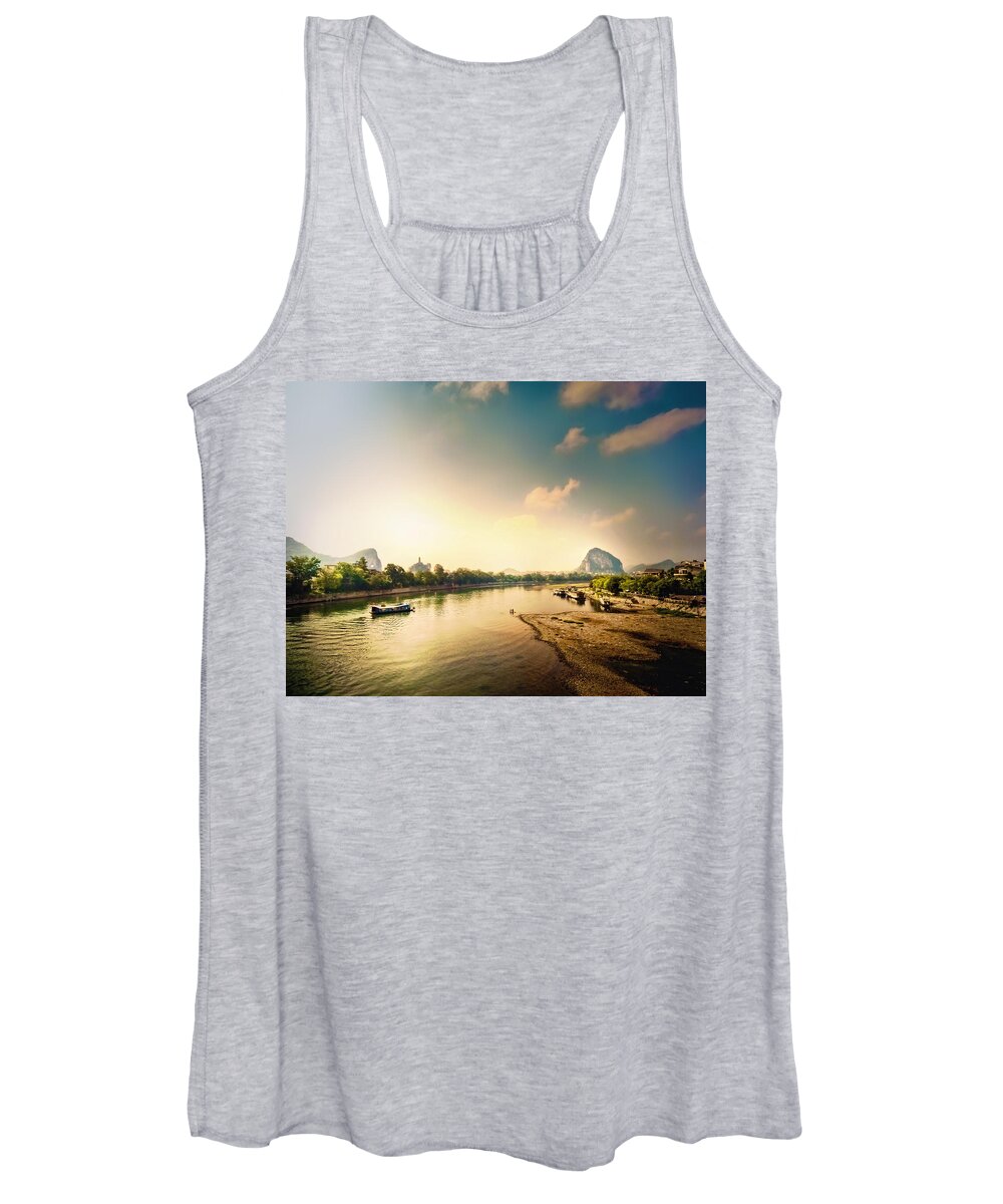 China Women's Tank Top featuring the photograph China Guilin landscape scenery photography-4 by Artto Pan