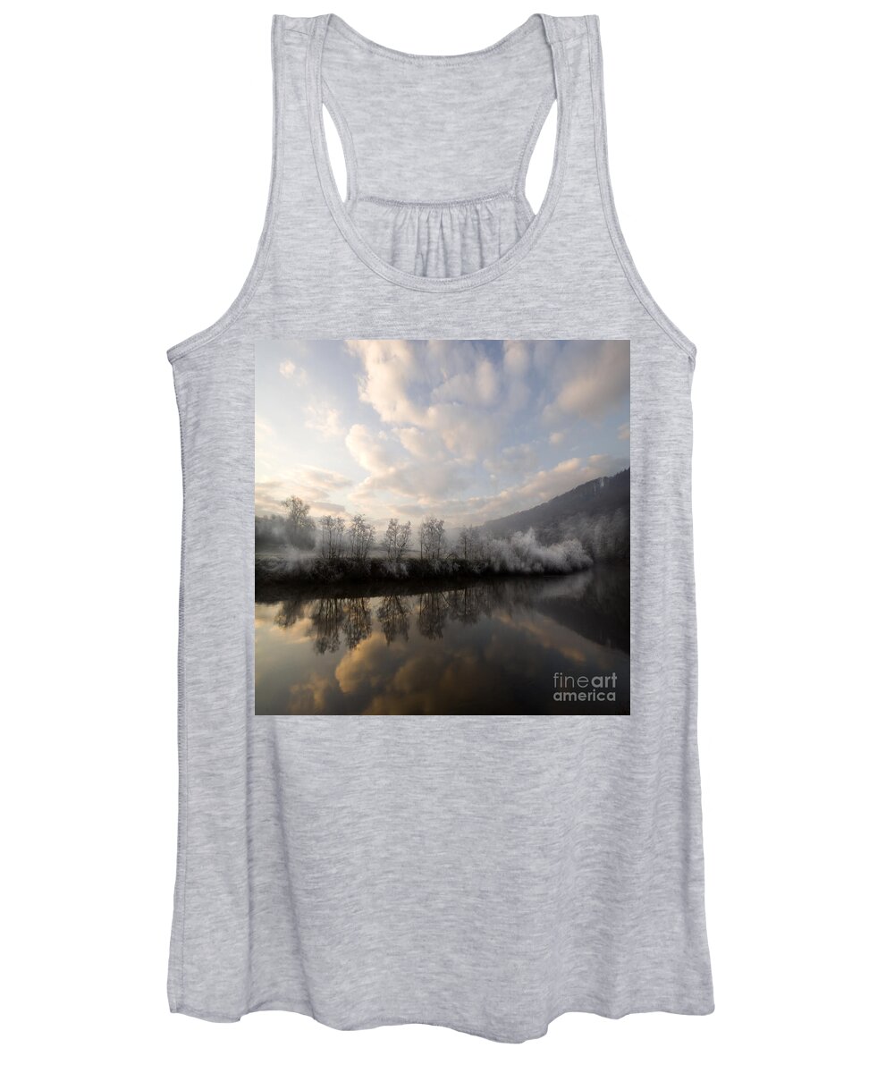 Wye Women's Tank Top featuring the photograph Frozen River #2 by Ang El