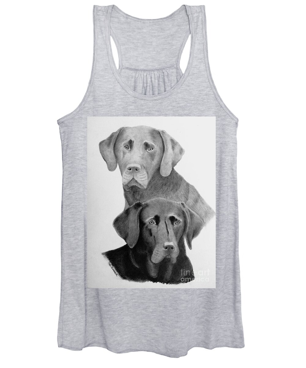 Drawing Women's Tank Top featuring the drawing 2 Labs by George Sonner