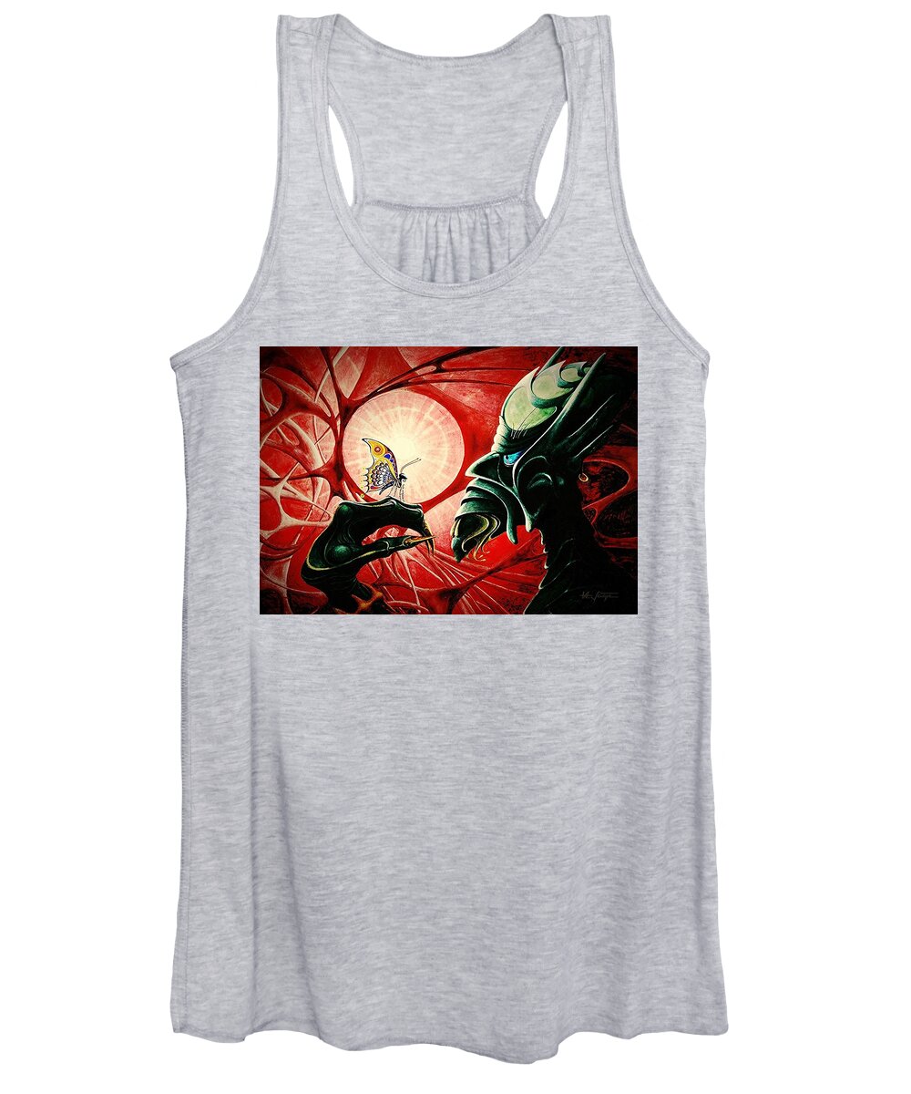 Lucifer Women's Tank Top featuring the painting Lucifer #3 by Hartmut Jager